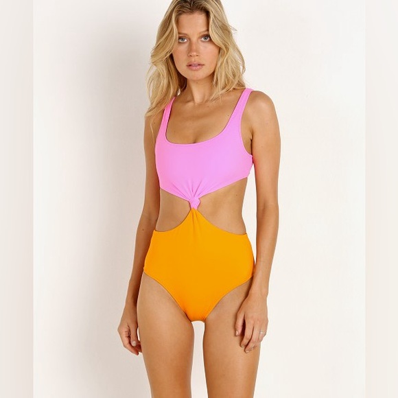 Solid & Striped The Bailey One Piece Pink Orange - Picture 6 of 7